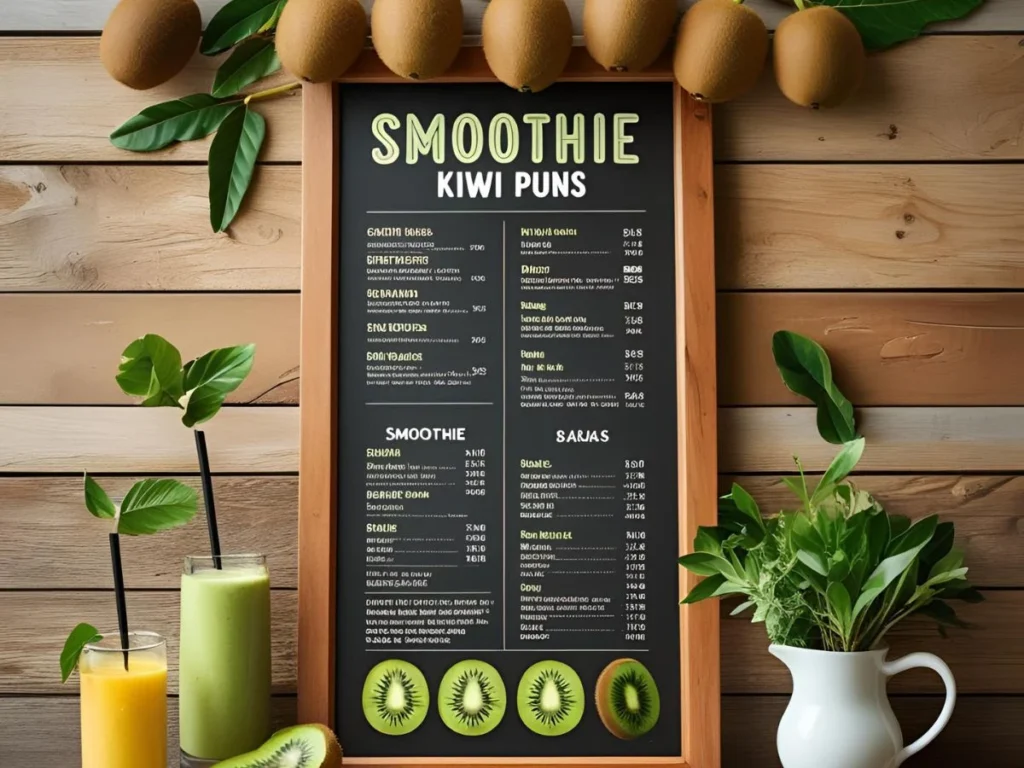 Smoothie Kiwi Puns for Café Menus & Boards