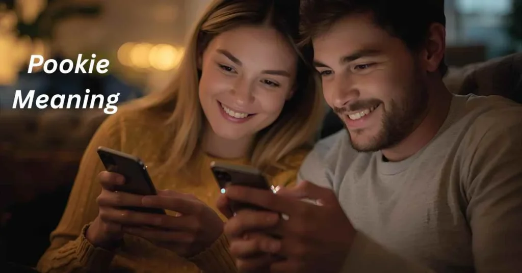 Couple exchanging text messages with “pookie ❤️”, representing affectionate nickname usage in relationships.