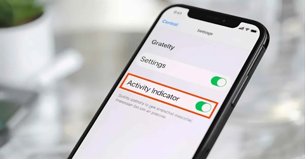 Snapchat settings screen showing how to turn off the green dot activity indicator
