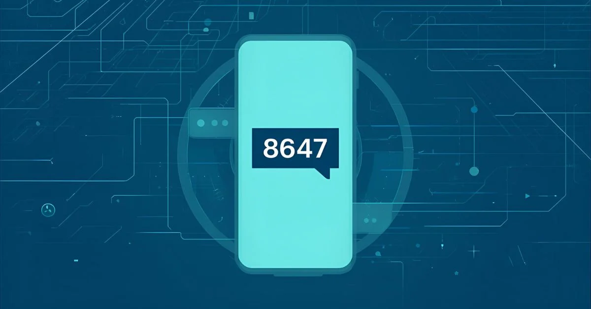 Smartphone screen showing the number 8647 in a message bubble, representing the meaning behind the number in online chats.