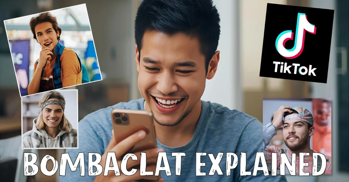 Young person using phone with Bombaclat memes