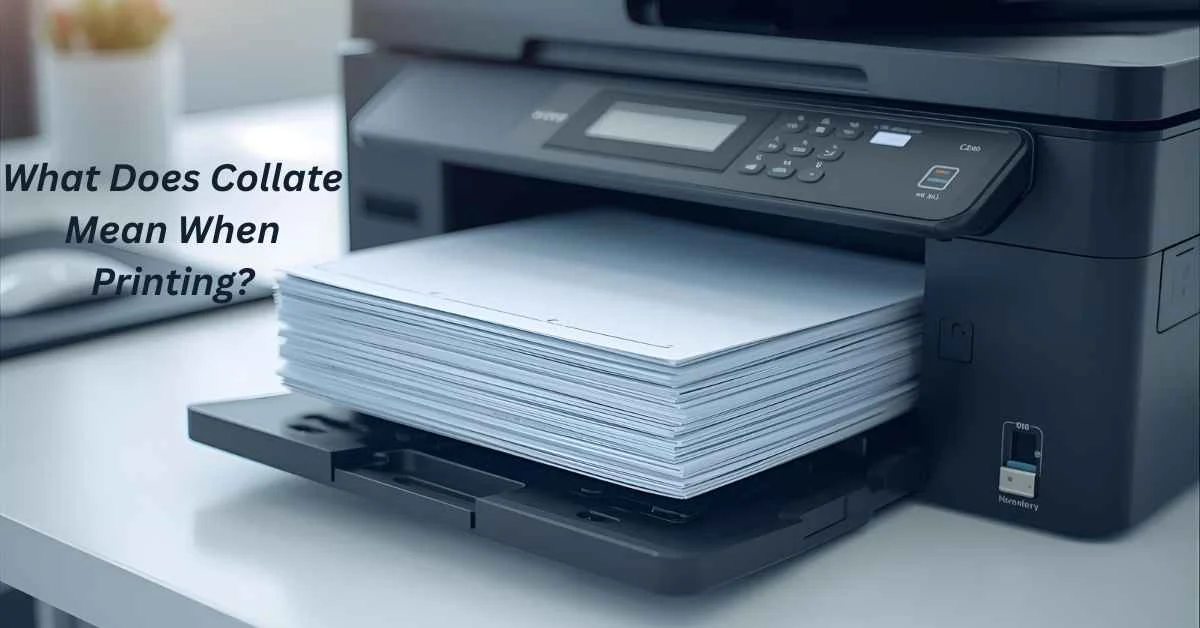 collated pages coming out of a printer showing pages in correct order – what does collate mean when printing
