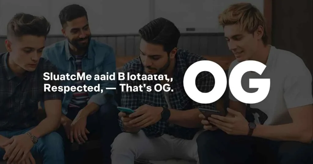 Young person representing the slang meaning of OG — confident, authentic, and socially relevant, with the text ‘Original, Legendary, Respected — That’s OG.