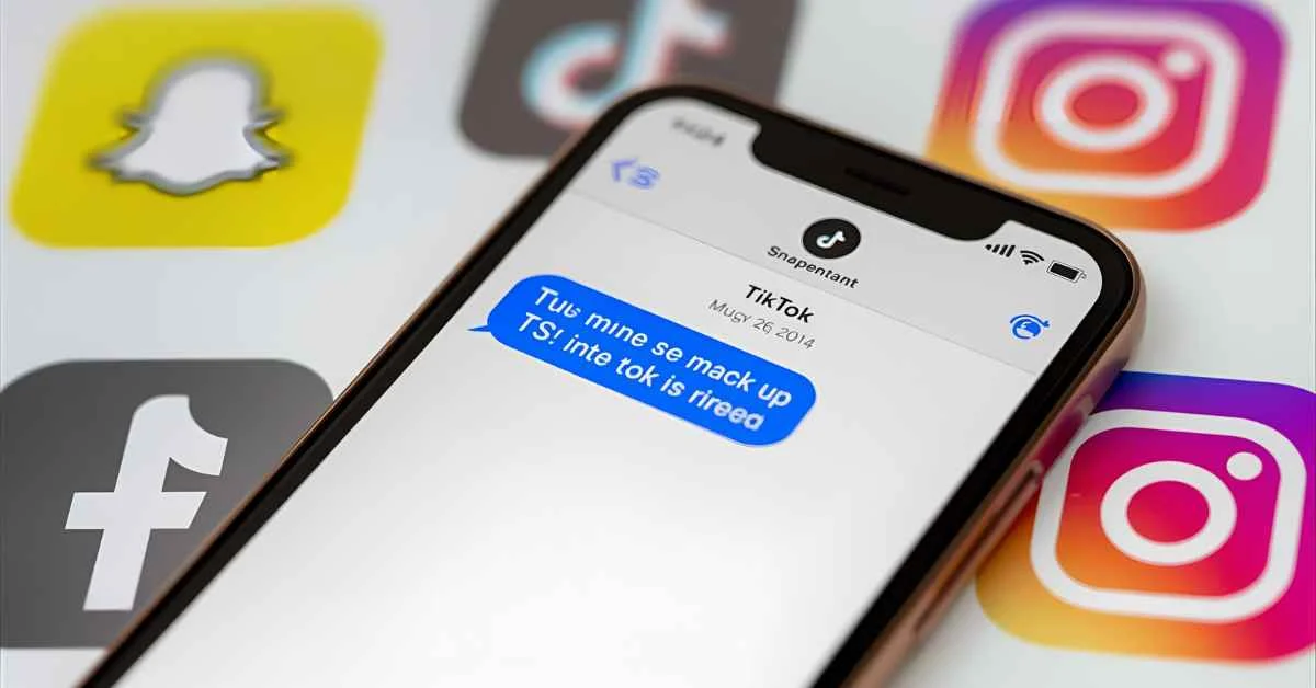 Smartphone chat showing TS in text messages across social media platforms for slang, gaming, and identity usage.