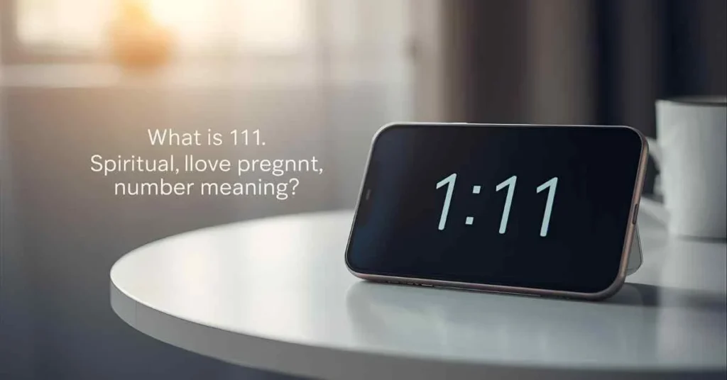 What does 111 mean shown on a digital clock at 1:11 representing clarity, awareness, and new beginnings